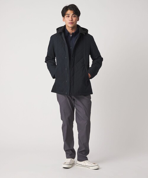 A DAY IN THE LIFE UNITED ARROWS(アデイインザライフユナイテッドアローズ)の「ウールライク キルト フードブルゾン-防風・撥水-<A DAY IN THE LIFE>(ブルゾン・メンズ・ネイビー/ダークグレー・L/M)」の9枚目の写真