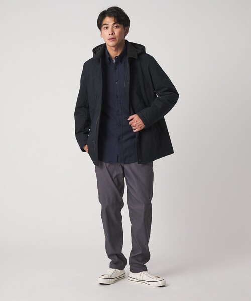 A DAY IN THE LIFE UNITED ARROWS(アデイインザライフユナイテッドアローズ)の「ウールライク キルト フードブルゾン-防風・撥水-<A DAY IN THE LIFE>(ブルゾン・メンズ・ネイビー/ダークグレー・L/M)」の10枚目の写真