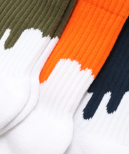 LIXTICK（リックスティック）の「LIXTICK/リックスティック DRIP SOCKS 3PACK（ソックス/靴下・メンズ・ネイビー・FREE）」の4枚目の写真
