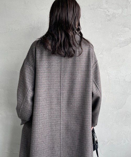 LE GLAZIK（ルグラジック）の「[LE GLAZIK/ル グラジック] ラムウールWフェイス ビッグカラーリバーコート（チェスターコート・レディース・ブラック系その他/ネイビー・36）」の9枚目の写真