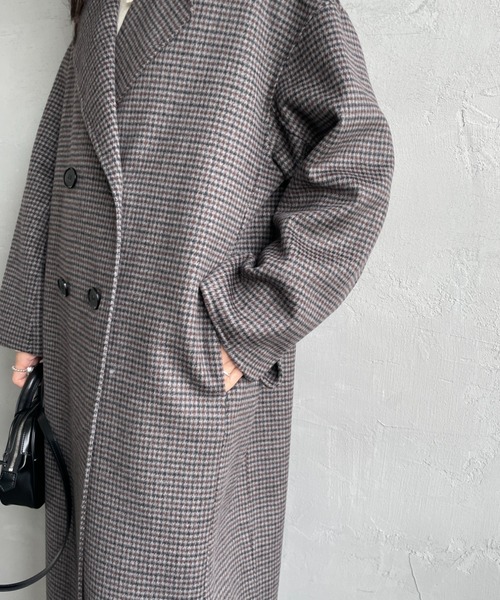 LE GLAZIK（ルグラジック）の「[LE GLAZIK/ル グラジック] ラムウールWフェイス ビッグカラーリバーコート（チェスターコート・レディース・ブラック系その他/ネイビー・36）」の15枚目の写真