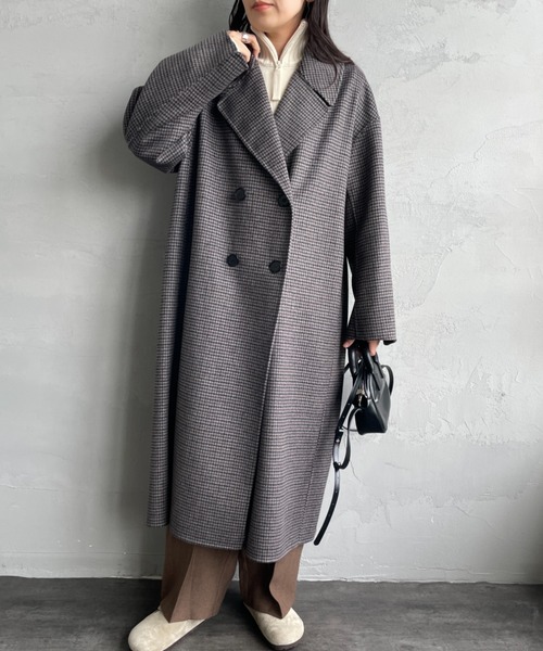 LE GLAZIK（ルグラジック）の「[LE GLAZIK/ル グラジック] ラムウールWフェイス ビッグカラーリバーコート（チェスターコート・レディース・ブラック系その他/ネイビー・36）」の11枚目の写真