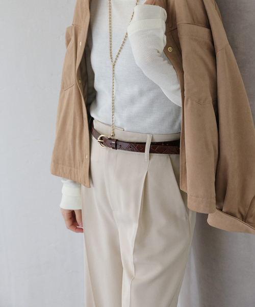 La TOTALITE（ラトータリテ）の「【洗える】サテンストレートパンツ（スラックス・レディース・ブラック/ベージュ・36/38/40）」の7枚目の写真