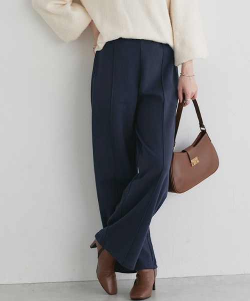 Pierrot(ピエロ)の「裏起毛ポンチパンツ(その他パンツ・レディース・ブラック/ネイビー/チャコール・PM/PL/M/L/TM/TL)」の1枚目の写真