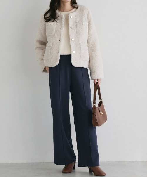 Pierrot(ピエロ)の「裏起毛ポンチパンツ(その他パンツ・レディース・ブラック/ネイビー/チャコール・PM/PL/M/L/TM/TL)」の8枚目の写真