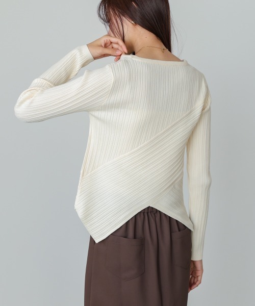 Bab（バブ）の「クロッシングニットトップス（ニット/セーター・レディース・ライトグレー/ブラウン/レッド/アイボリー・FREE）」の10枚目の写真