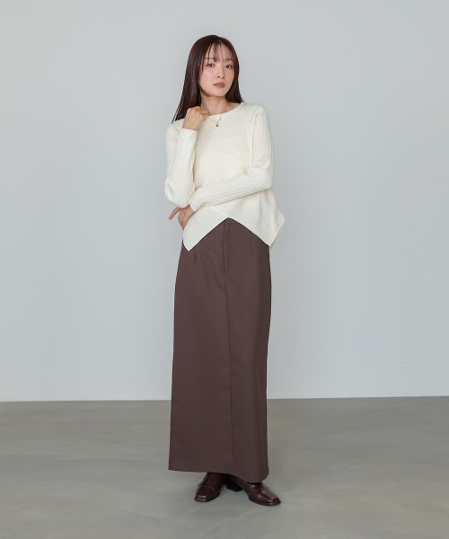 Bab（バブ）の「クロッシングニットトップス（ニット/セーター・レディース・ライトグレー/ブラウン/レッド/アイボリー・FREE）」の16枚目の写真