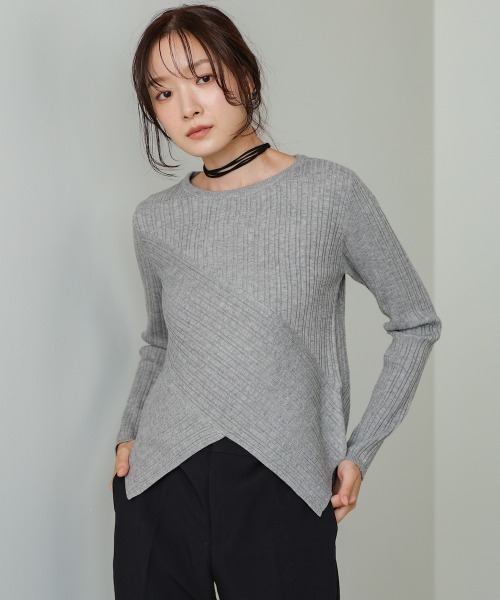 Bab（バブ）の「クロッシングニットトップス（ニット/セーター・レディース・ライトグレー/ブラウン/レッド/アイボリー・FREE）」の19枚目の写真