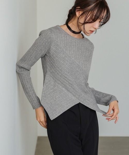 Bab（バブ）の「クロッシングニットトップス（ニット/セーター・レディース・ライトグレー/ブラウン/レッド/アイボリー・FREE）」の20枚目の写真