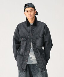 BEAMS | フェード デニム ルーズ カバーオールジャケット(ブルゾン)