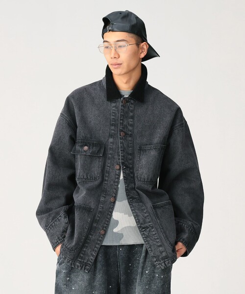 BEAMS（ビームス）の「フェード デニム ルーズ カバーオールジャケット（ブルゾン・メンズ・ブラック/ベージュ・S/XL/L/M）」の13枚目の写真