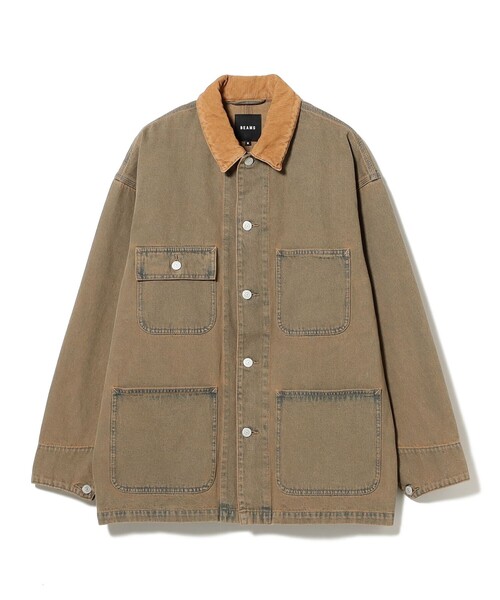 BEAMS（ビームス）の「フェード デニム ルーズ カバーオールジャケット（ブルゾン・メンズ・ブラック/ベージュ・S/XL/L/M）」の14枚目の写真