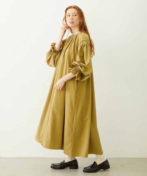 MILKFED.（ミルクフェド）の「PUFF SLEEVE DRESS（ワンピース・レディース・グレー/ベージュ/チャコール・ONE SIZE）」の14枚目の写真
