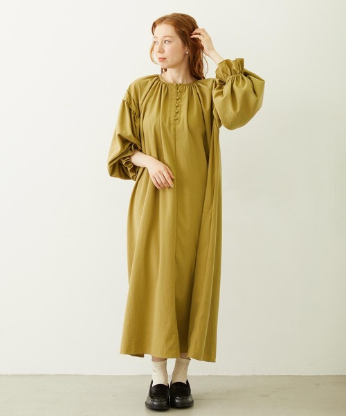 MILKFED.（ミルクフェド）の「PUFF SLEEVE DRESS（ワンピース・レディース・グレー/ベージュ/チャコール・ONE SIZE）」の18枚目の写真