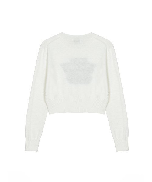 NICK&NICOLE（ニックアンドニコール）の「CASHMERE BUTTERFLY SIGNATURE CROP KNIT_IVORY BLACK（ニット/セーター・レディース・その他・FREE）」の6枚目の写真