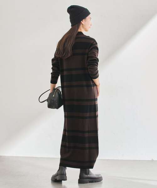 FRAMeWORK（フレームワーク）の「ポロシャツニットワンピース（ワンピース・レディース・ブラウン/チャコールグレー・FREE）」の18枚目の写真