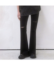 AVANDRESS（アバンドレス ）の「Cutting Bootscut Denim Pants Damage BLACK（デニムパンツ）」