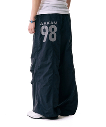 AAKAM | 98 Printed Knee Pin-tuck Nylon Pants (Black)(その他パンツ)