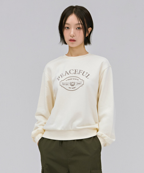 CHASECULT(チェイスカルト)の「女性レタリング刺繍裏起毛スウェットTシャツ-アイボリー(スウェット・レディース・アイボリー・90/85)」の5枚目の写真