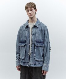オーバーサイズデニムトラッカージャケット BLUE