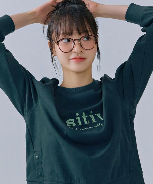 CHASECULT(チェイスカルト)の「レディーススナップポイントスウェットTシャツ-CERG5166B0G(スウェット・レディース・ブルー・85/90)」の2枚目の写真