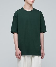 リラックスフィットクルーネックTシャツ[ディープグリーン]