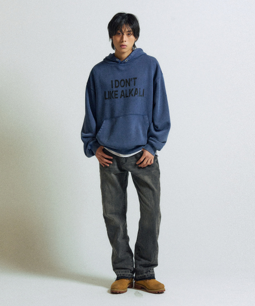 SLOWACID（スローアシッド）の「ウォッシュド ALKALI フードパーカー [ブルー]（パーカー・レディース・その他・SMALL/MEDIUM/LARGE/X-LARGE）」の2枚目の写真
