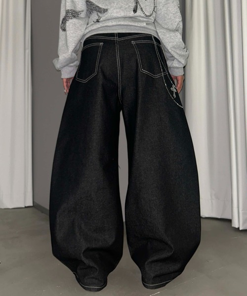 sedacle girl（セダクルガール）の「ラインストーン付き　ウォレットチェーンデニム（デニムパンツ・レディース・インディゴブルー/ブラック・SMALL/MEDIUM）」の20枚目の写真