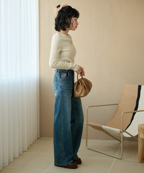 LAULEN（ローレン）の「vintage wash straight denim pants /ヴィンテージウォッシュストレートデニムパンツ（デニムパンツ・レディース・ブルー・S/M）」の8枚目の写真