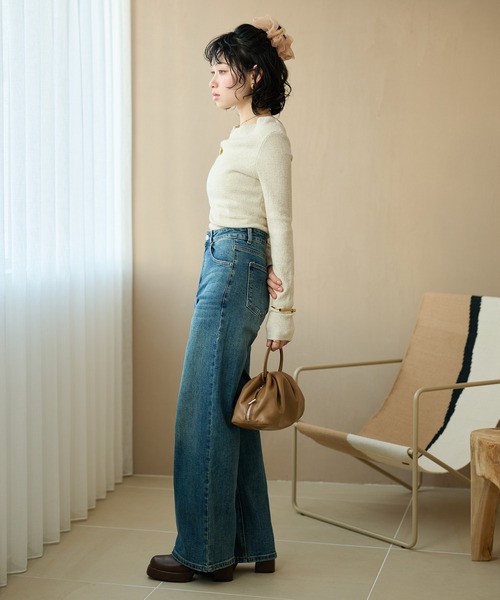 LAULEN（ローレン）の「vintage wash straight denim pants /ヴィンテージウォッシュストレートデニムパンツ（デニムパンツ・レディース・ブルー・S/M）」の10枚目の写真