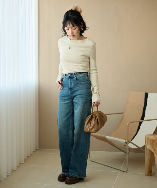 LAULEN（ローレン）の「vintage wash straight denim pants /ヴィンテージウォッシュストレートデニムパンツ（デニムパンツ・レディース・ブルー・S/M）」の11枚目の写真