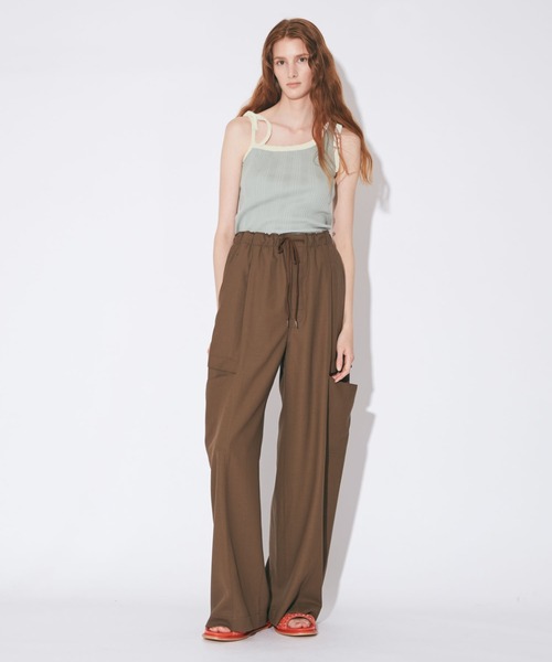 beautiful people（ビューティフルピープル）の「high twist gabardinetrompeloeil bowpants（その他パンツ・レディース・アイボリー/ブラウン系・36/38/40）」の9枚目の写真