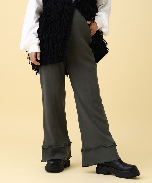 LEPSIM（レプシィム）の「【産前・産後対応】マタニティ／フリルニットフレアパンツ　601123（マタニティウェア/グッズ・レディース・チャコールグレー/ブラック/ブラウン・ONE SIZE）」の12枚目の写真