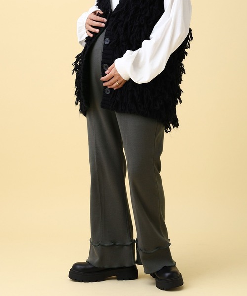 LEPSIM（レプシィム）の「【産前・産後対応】マタニティ／フリルニットフレアパンツ　601123（マタニティウェア/グッズ・レディース・チャコールグレー/ブラック/ブラウン・ONE SIZE）」の13枚目の写真