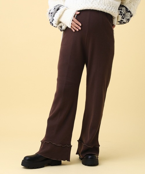 LEPSIM（レプシィム）の「【産前・産後対応】マタニティ／フリルニットフレアパンツ　601123（マタニティウェア/グッズ・レディース・チャコールグレー/ブラック/ブラウン・ONE SIZE）」の19枚目の写真