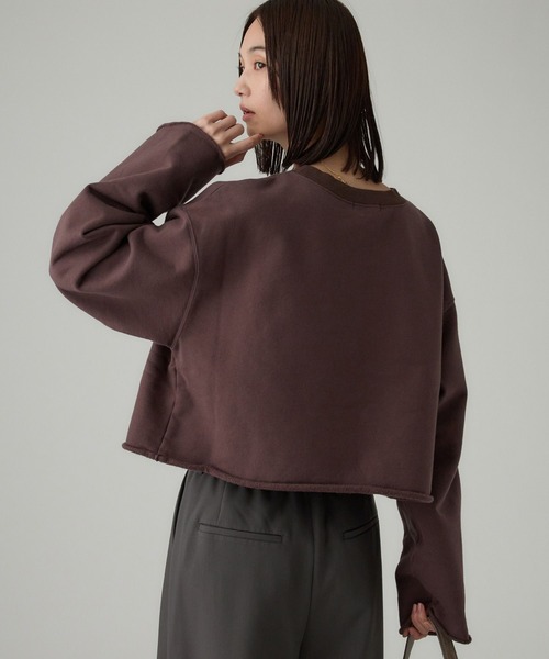 BABYLONE(バビロン)の「裏起毛カットオフスウェット(スウェット・レディース・グレー/ホワイト/ブラウン・フリー)」の1枚目の写真