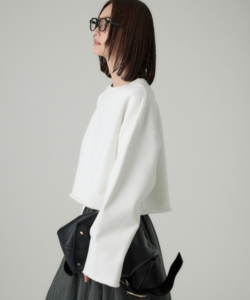 BABYLONE(バビロン)の「裏起毛カットオフスウェット(スウェット・レディース・グレー/ホワイト/ブラウン・フリー)」の6枚目の写真