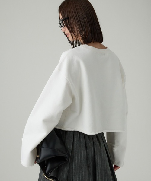 BABYLONE(バビロン)の「裏起毛カットオフスウェット(スウェット・レディース・グレー/ホワイト/ブラウン・フリー)」の7枚目の写真