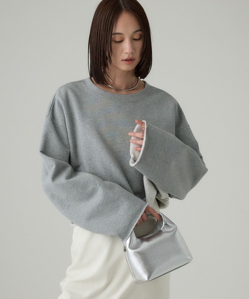 BABYLONE(バビロン)の「裏起毛カットオフスウェット(スウェット・レディース・グレー/ホワイト/ブラウン・フリー)」の13枚目の写真