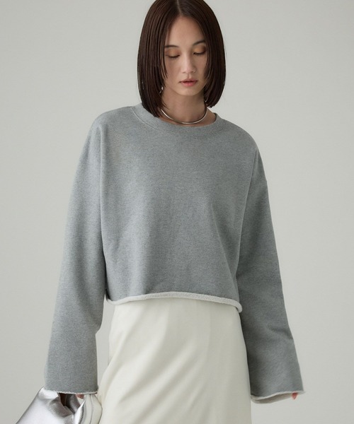 BABYLONE(バビロン)の「裏起毛カットオフスウェット(スウェット・レディース・グレー/ホワイト/ブラウン・フリー)」の14枚目の写真