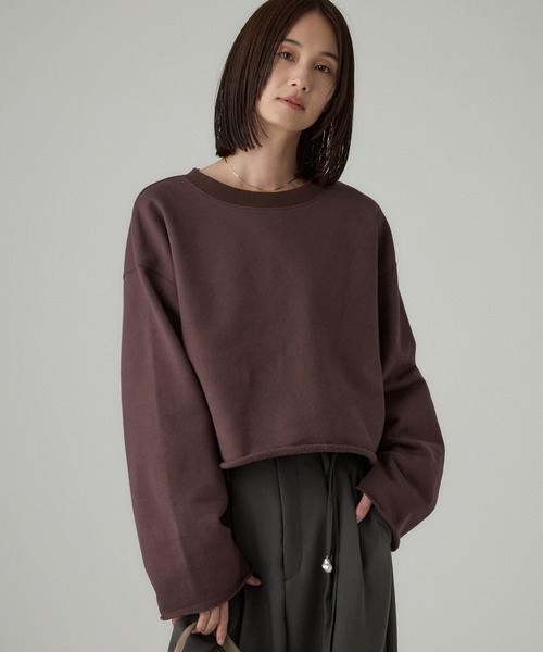 BABYLONE(バビロン)の「裏起毛カットオフスウェット(スウェット・レディース・グレー/ホワイト/ブラウン・フリー)」の20枚目の写真