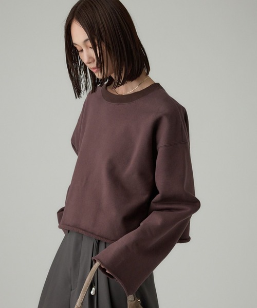 BABYLONE(バビロン)の「裏起毛カットオフスウェット(スウェット・レディース・グレー/ホワイト/ブラウン・フリー)」の22枚目の写真