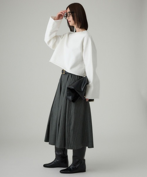 BABYLONE(バビロン)の「裏起毛カットオフスウェット(スウェット・レディース・グレー/ホワイト/ブラウン・フリー)」の10枚目の写真