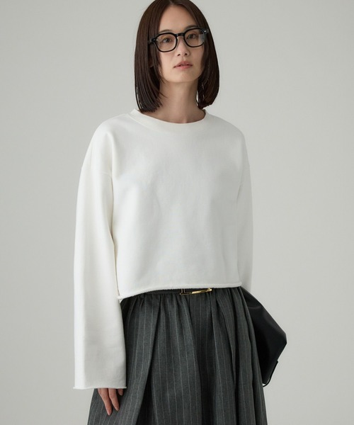 BABYLONE(バビロン)の「裏起毛カットオフスウェット(スウェット・レディース・グレー/ホワイト/ブラウン・フリー)」の4枚目の写真