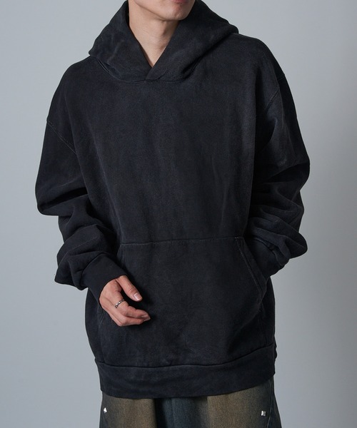 MADE BLANKS（メイドブランクス）の「【MADE BLANKS】16oz Exclusive Recess Hoodie 16オンス ヘビーウェイト ガーメントダイ フーディー EC1025 UNTR（パーカー・メンズ・ブラック系その他・M/XL）」の2枚目の写真