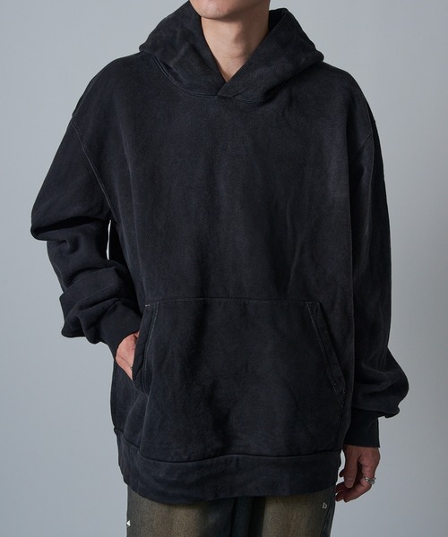 MADE BLANKS（メイドブランクス）の「【MADE BLANKS】16oz Exclusive Recess Hoodie 16オンス ヘビーウェイト ガーメントダイ フーディー EC1025 UNTR（パーカー・メンズ・ブラック系その他・M/XL）」の3枚目の写真