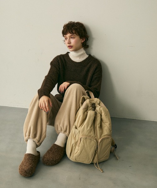 full/fill.(フルフィル)の「out pocket puff backpack / アウトポケットパフリュック(バックパック/リュック・レディース・ベージュ/ブラック・FREE)」の11枚目の写真