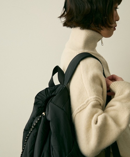 full/fill.(フルフィル)の「out pocket puff backpack / アウトポケットパフリュック(バックパック/リュック・レディース・ベージュ/ブラック・FREE)」の10枚目の写真