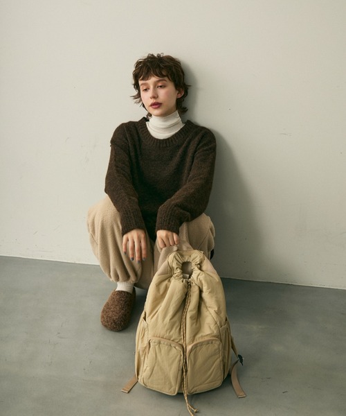 full/fill.(フルフィル)の「out pocket puff backpack / アウトポケットパフリュック(バックパック/リュック・レディース・ベージュ/ブラック・FREE)」の15枚目の写真