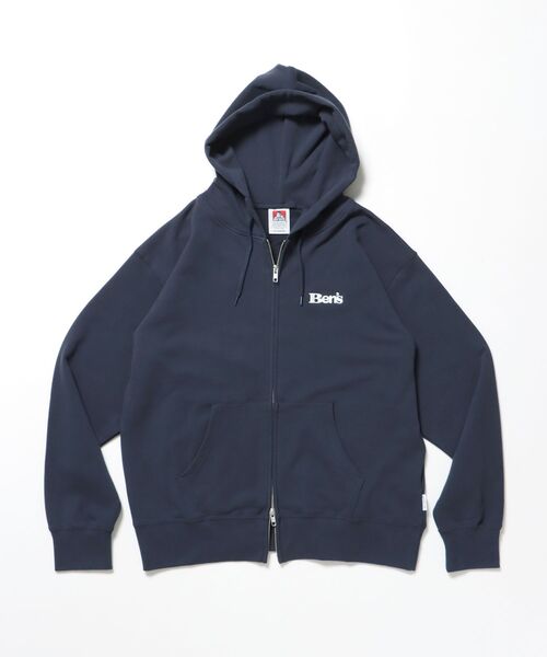 BEN DAVIS/WHITE LABEL（ベンデイビス ホワイトラベル）の「【BEN DAVIS（ベンデイビス）】70'S FIT ZIP HOODIE / ジップパーカー 刺繍 フーディ ダブルジップ 裏毛 短丈（パーカー・メンズ・グレー/ブラック/レッド/ネイビー・MEDIUM/X-LARGE/LARGE）」の4枚目の写真